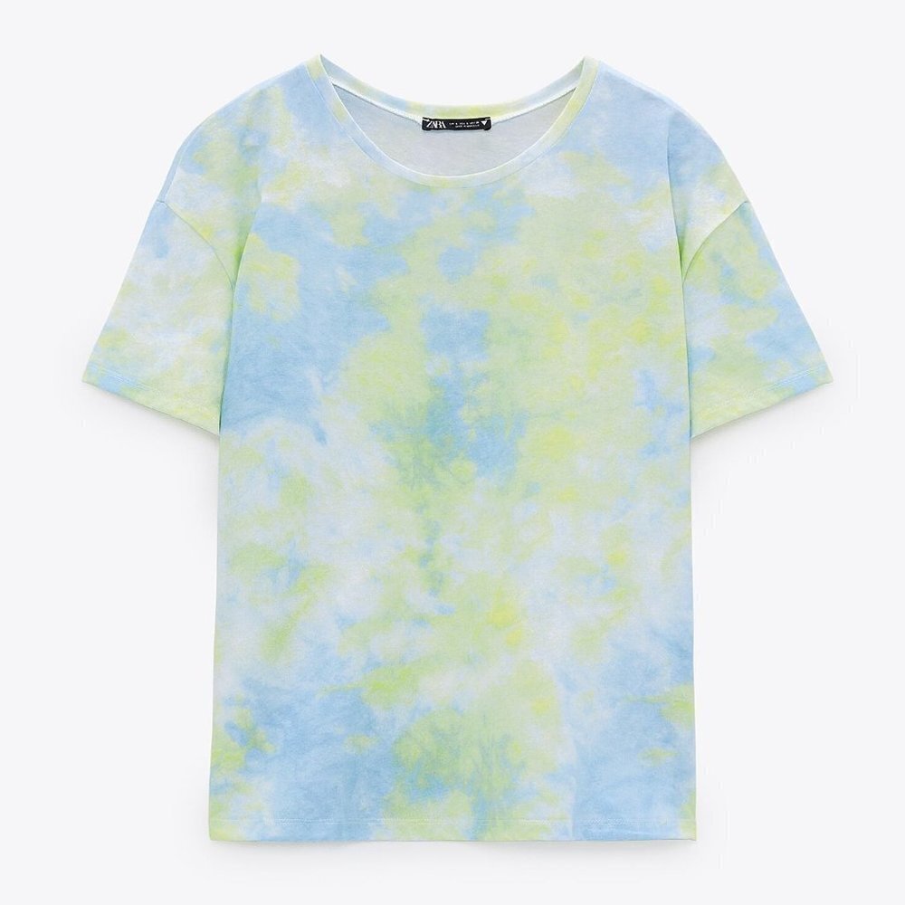 Zara Tie Dye Short Sleeve Relaxed Fit T-Shirt